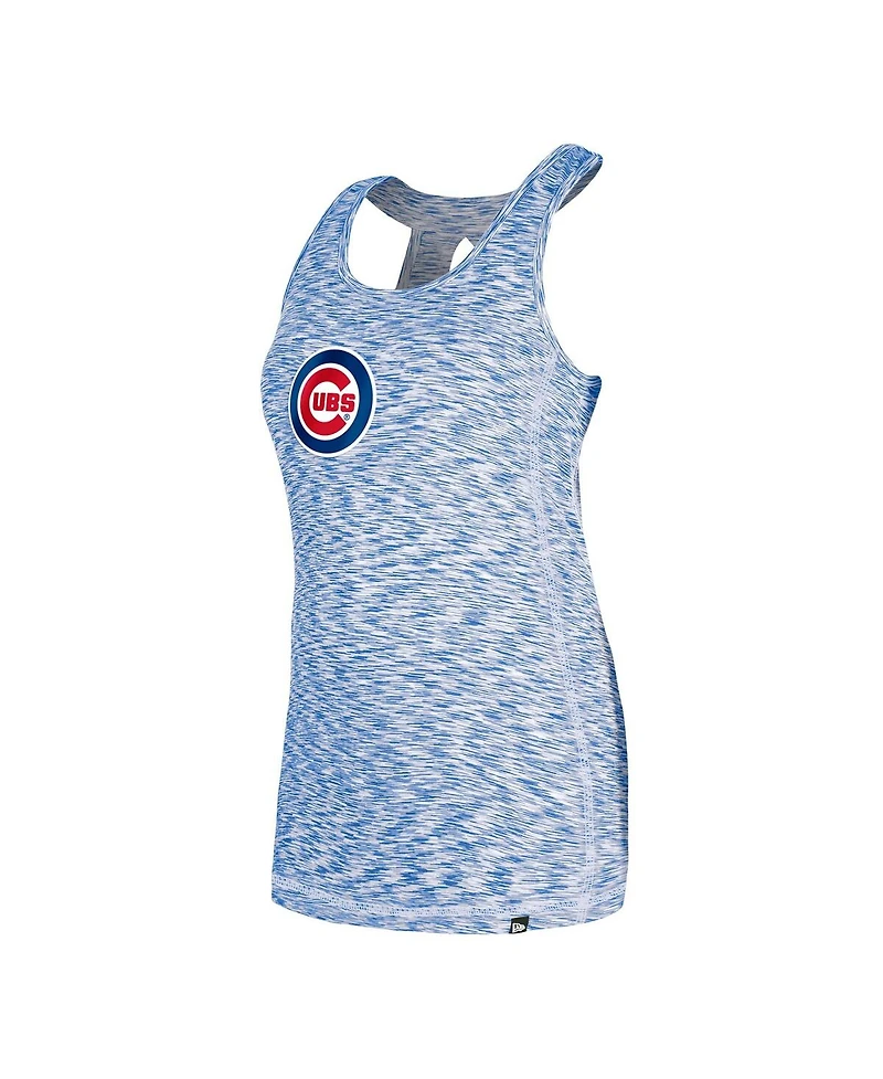 New Era Women's Royal Chicago Cubs Space Dye Keyhole Back Tank Top