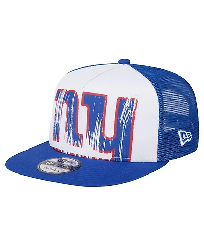 New Era Big Boys and Girls White/Royal New York Giants Distressed 9FIFTY A-Frame Snapback Hat