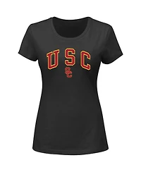Profile Women's Black Usc Trojans Plus Arch Over Logo Scoop Neck T-Shirt