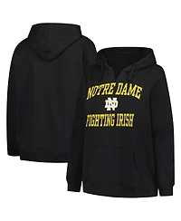 Champion Women's Black Notre Dame Fighting Irish Plus Heart Soul Notch Neck Pullover Top
