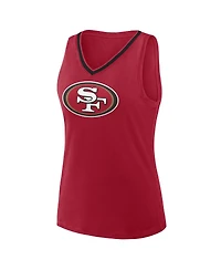 Logo Athletic Women's Scarlet San Francisco 49ers Plus Stellar Win V-Neck Tank Top