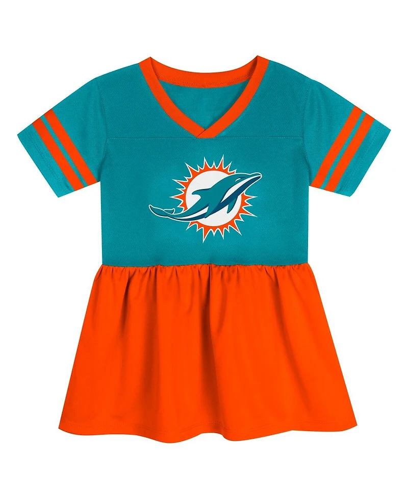 Outerstuff Girls Toddler Aqua Miami Dolphins Stadium Lights Fashion Jersey Dress