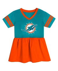 Outerstuff Girls Toddler Aqua Miami Dolphins Stadium Lights Fashion Jersey Dress