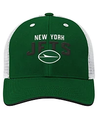 Outerstuff Big Boys and Girls Green New York Jets Core Lockup Trucker Adjustable Hat