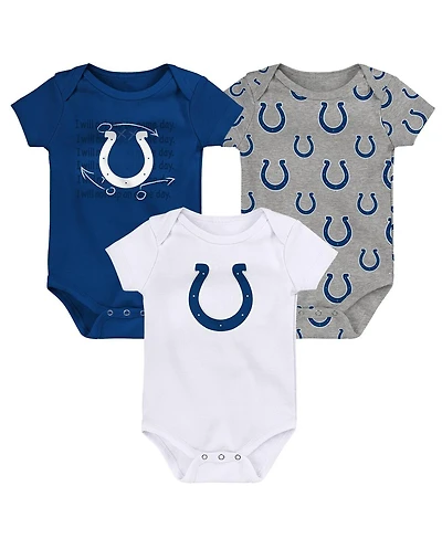 Outerstuff Baby Boys and Girls 3-Pack Indianapolis Colts Team Starter Bodysuit Set