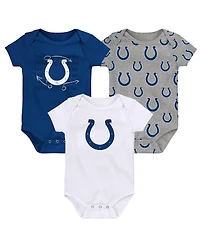 Outerstuff Baby Boys and Girls 3-Pack Indianapolis Colts Team Starter Bodysuit Set
