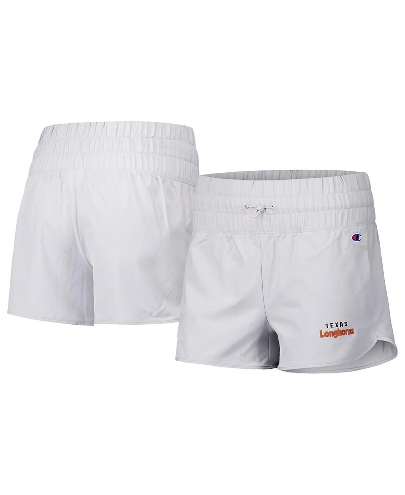 Champion Women's Silver Texas Longhorns Tailgate Her Woven Shorts