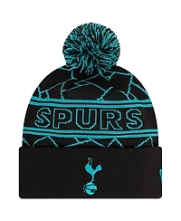 New Era Men's Black Tottenham Hotspur Sport Cuffed Knit with Pom Hat