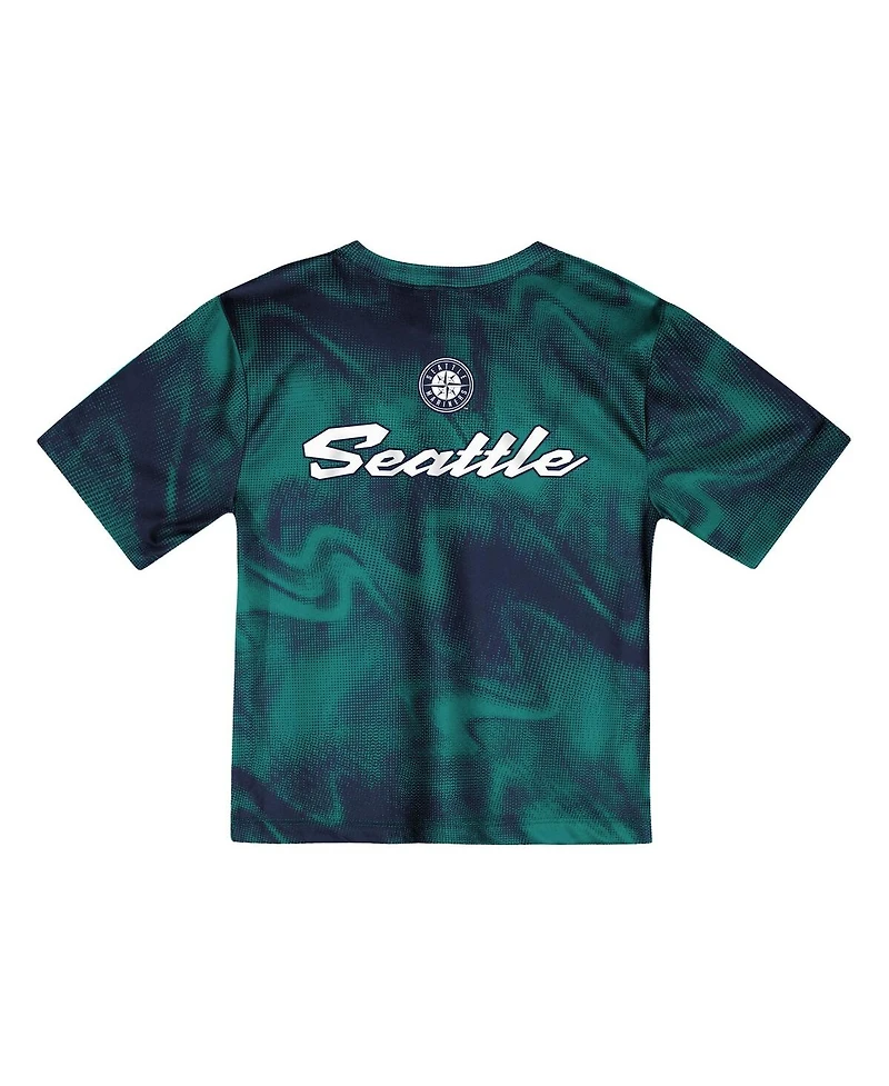 Outerstuff Toddler Teal/Navy Seattle Mariners Pinch Hitter Infielder T-Shirt and Shorts Set