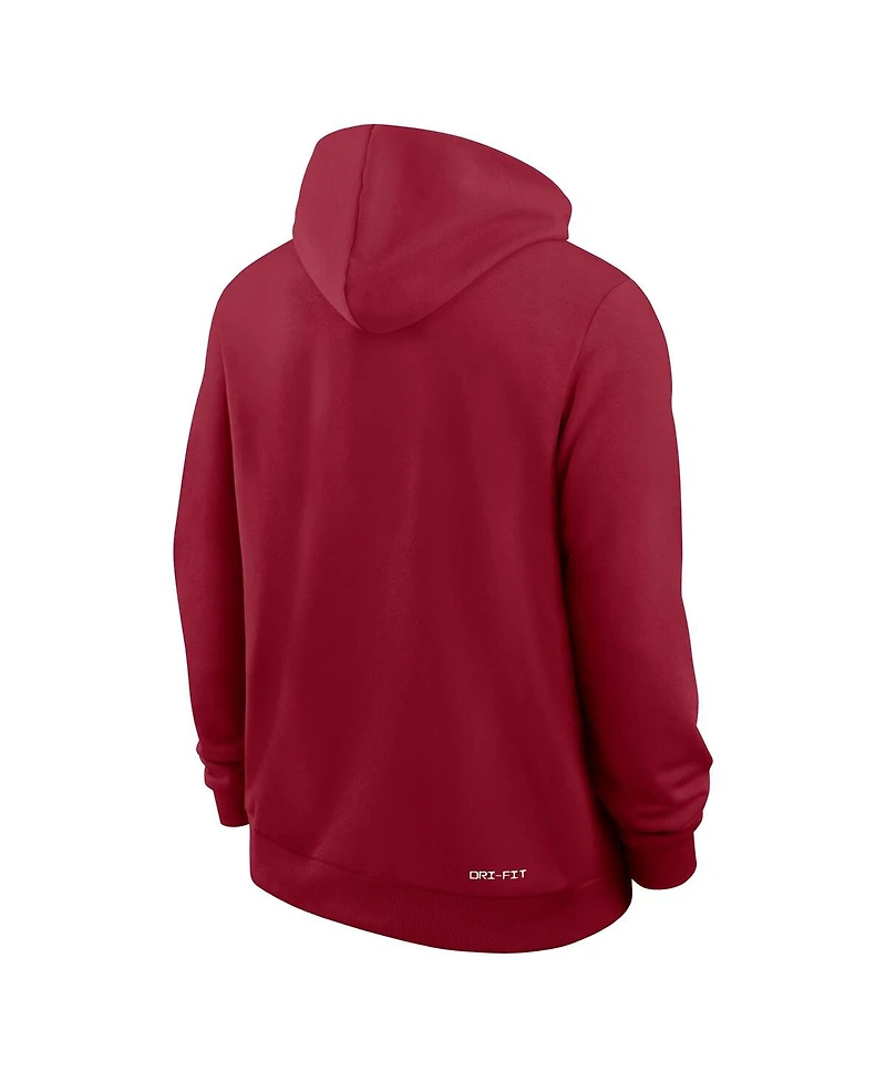 Nike Men's Crimson Washington State Cougars 2025 Sideline Performance Pullover Hoodie