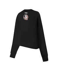 Pro Standard Women's Black Florida State Seminoles Sequin Boxy Cropped Pullover Sweatshirt