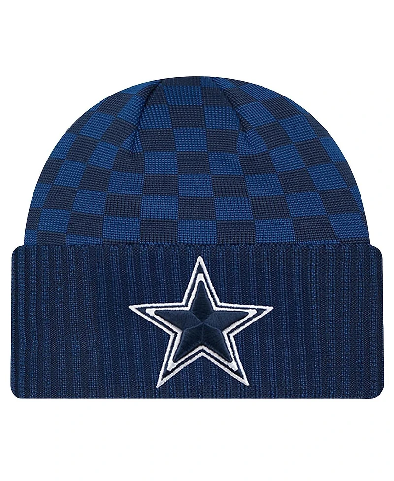 New Era Men's Navy Dallas Cowboys Checkered Cuffed Knit Hat