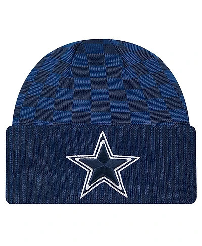 New Era Men's Navy Dallas Cowboys Checkered Cuffed Knit Hat