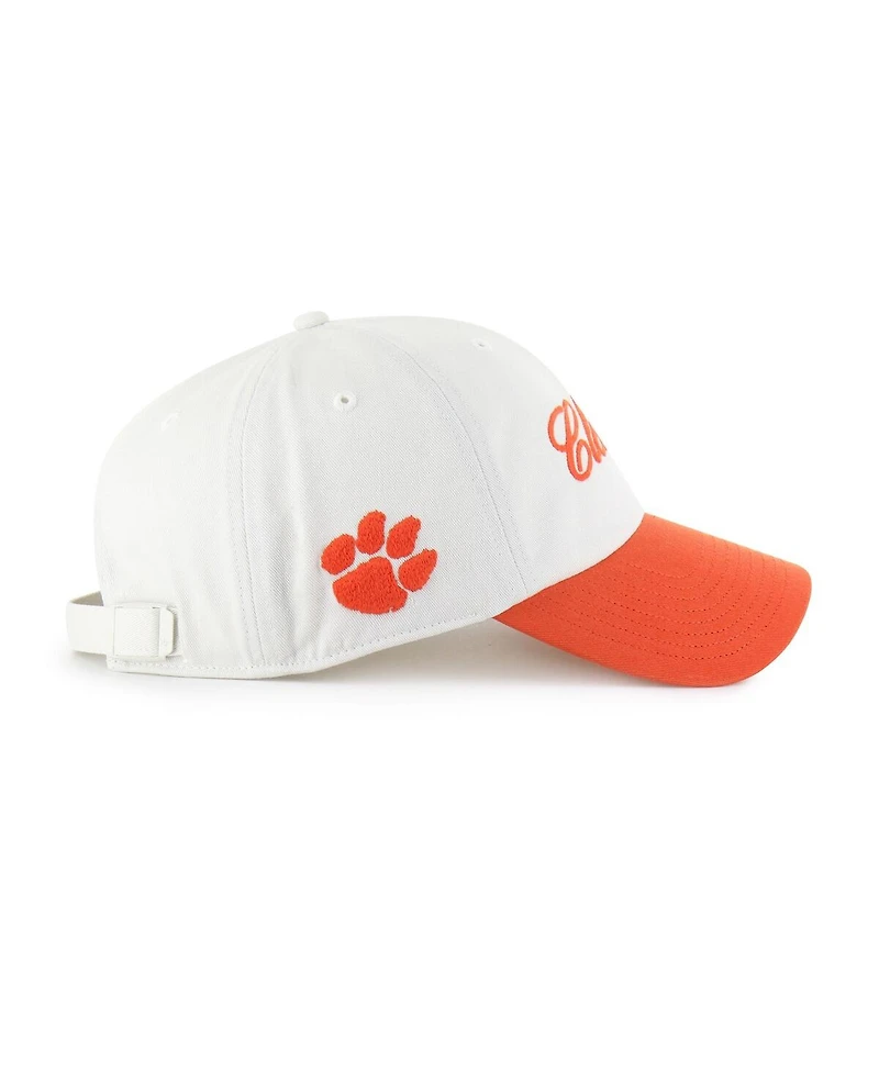 '47 Brand Men's White Clemson Tigers Contemporary Basics Foundation Clean Up Adjustable Hat