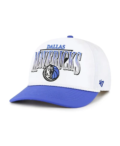 '47 Brand Men's White/Blue Dallas Mavericks Tribute Two-Tone Hitch Adjustable Hat