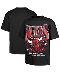 '47 Brand Men's Black Chicago Bulls Past Champs Collection Flashbulb Foundation T-Shirt