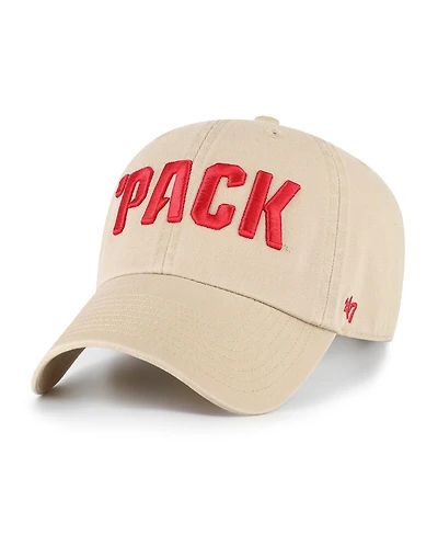 '47 Brand Men's Khaki Nc State Wolfpack Clean Up Adjustable Hat