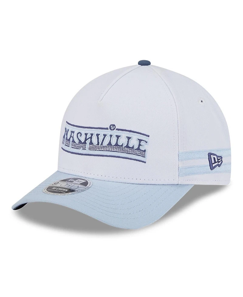 New Era Men's White/Light Blue Nashville Sc 2025 Jersey Hook 9FORTY M-Crown Adjustable Hat