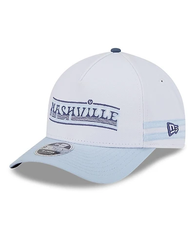 New Era Men's White/Light Blue Nashville Sc 2025 Jersey Hook 9FORTY M-Crown Adjustable Hat