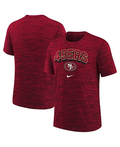 Nike Big Boys and Girls Red San Francisco 49ers Sideline Velocity Performance T-Shirt