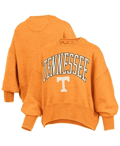 Pressbox Women's Tennessee Orange Volunteers Oversized Waist-Length Crewneck Sweatshirt