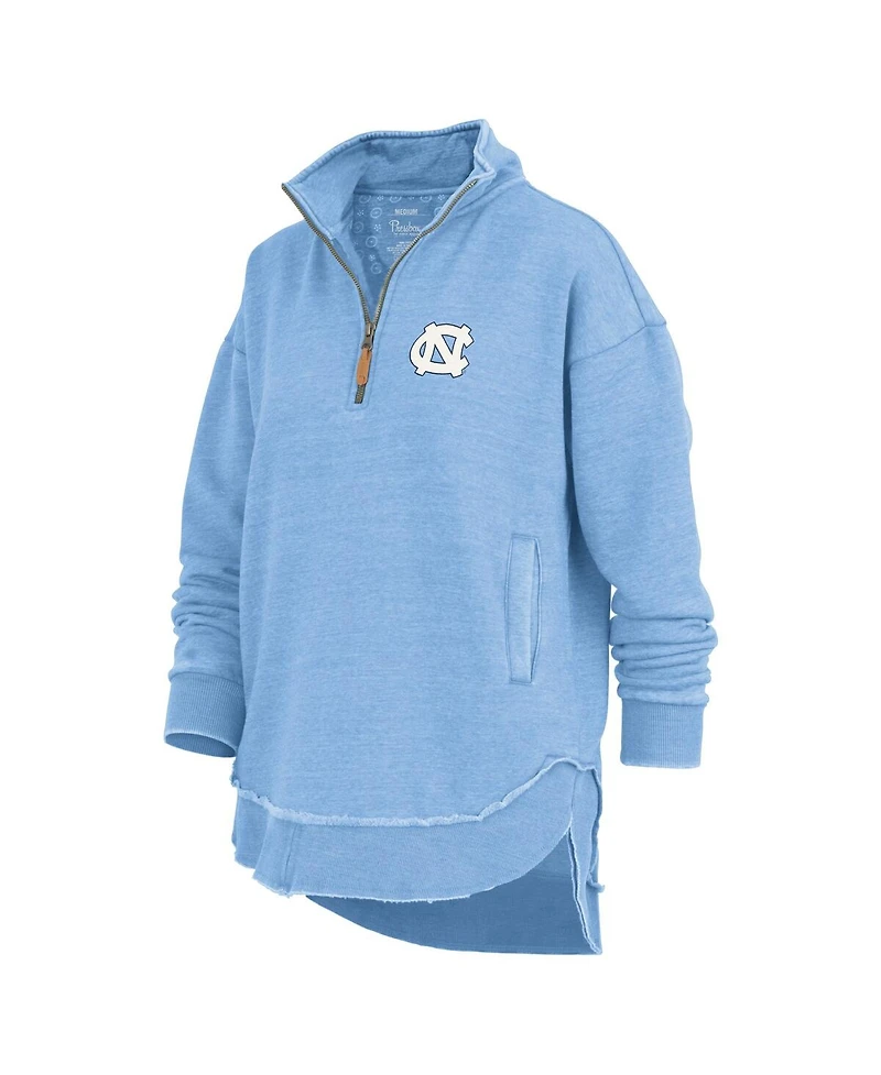Pressbox Women's Light Blue North Carolina Tar Heels Northfork Sojourn Poncho Quarter-Zip Sweatshirt