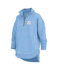 Pressbox Women's Light Blue North Carolina Tar Heels Northfork Sojourn Poncho Quarter-Zip Sweatshirt