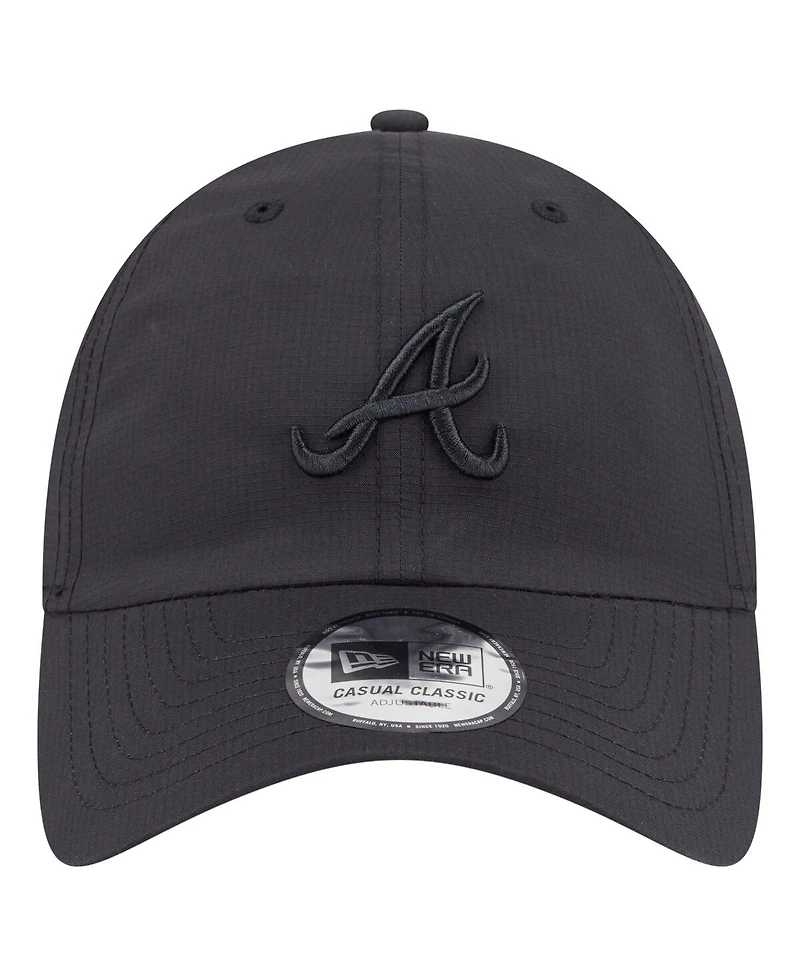New Era Men's Black Atlanta Braves Ripstop Casual Classic Adjustable Hat
