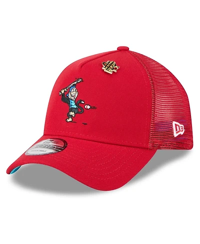 New Era Men's Red Los Angeles Angels 2025 Big League Chew A-Frame 9FORTY Adjustable Trucker Hat