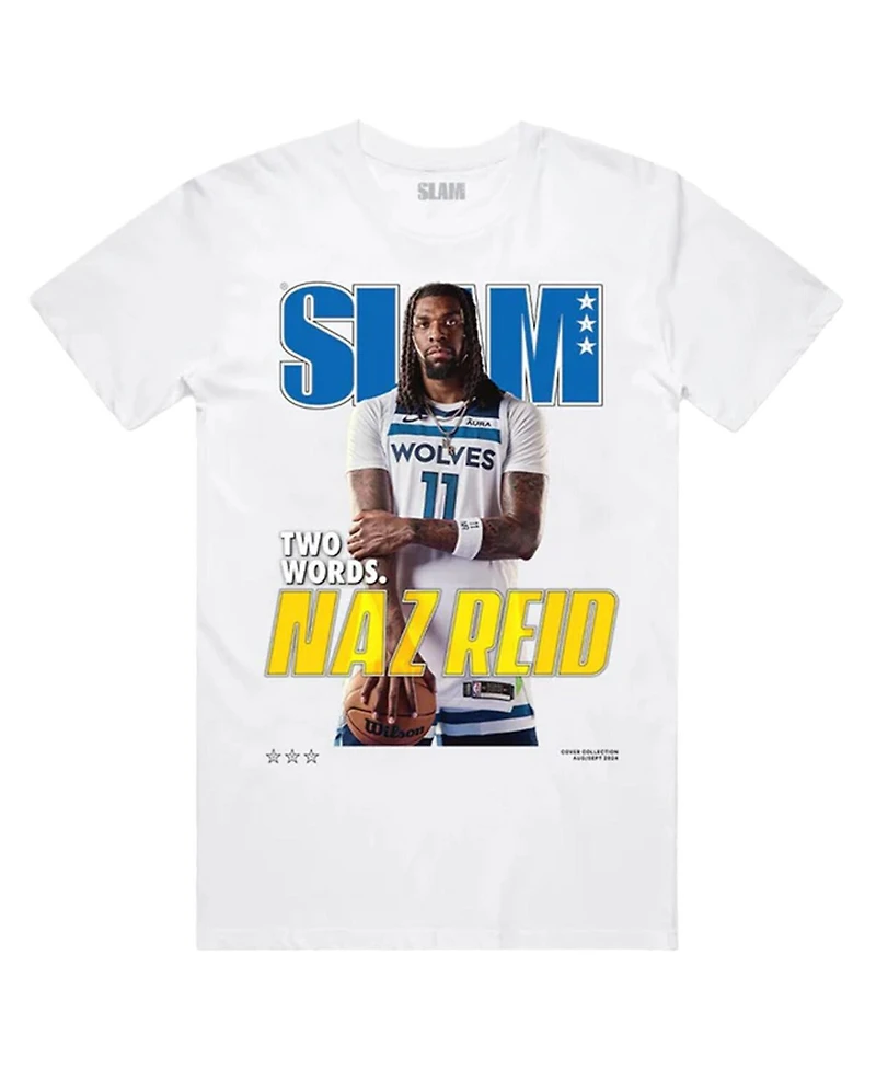Slam Men's Naz Reid White Minnesota Timberwolves Cover T-Shirt