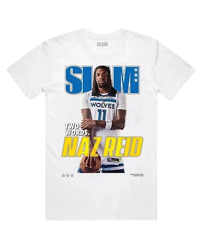 Slam Men's Naz Reid White Minnesota Timberwolves Cover T-Shirt