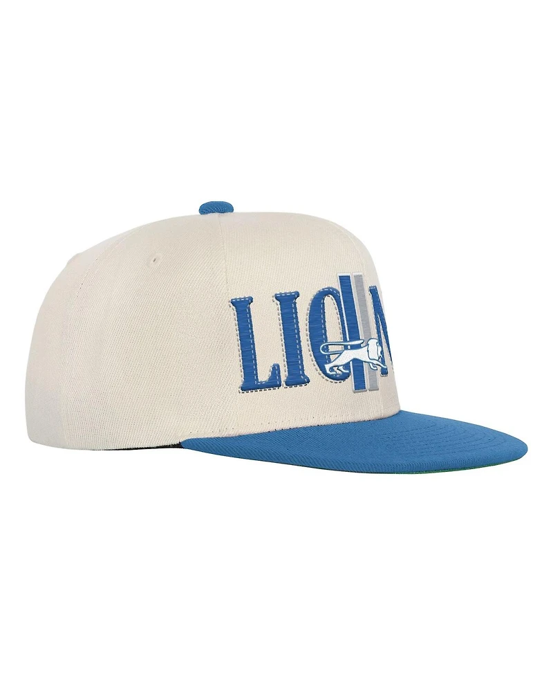 Mitchell & Ness Big Boys and Girls Cream/Blue Detroit Lions Across the Board Vintage Snapback Hat