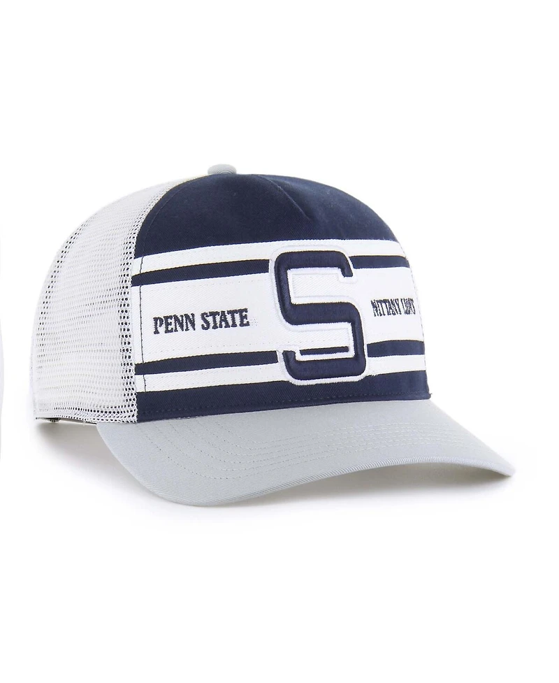 '47 Brand Big Boys and Girls Navy/Gray Penn State Nittany Lions Super Stripe Hitch Adjustable Trucker Hat