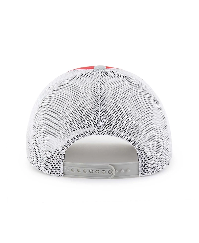'47 Brand Big Boys and Girls Scarlet/Gray Ohio State Buckeyes Super Stripe Hitch Adjustable Trucker Hat