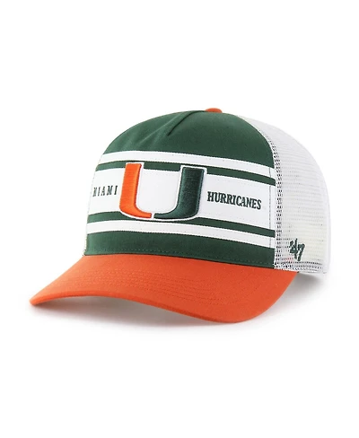 '47 Brand Big Boys and Girls Green/Orange Miami Hurricanes Super Stripe Hitch Adjustable Trucker Hat