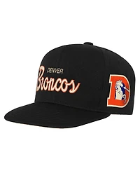 Mitchell & Ness Big Boys and Girls Black Denver Broncos Cream Team Script Snapback Hat