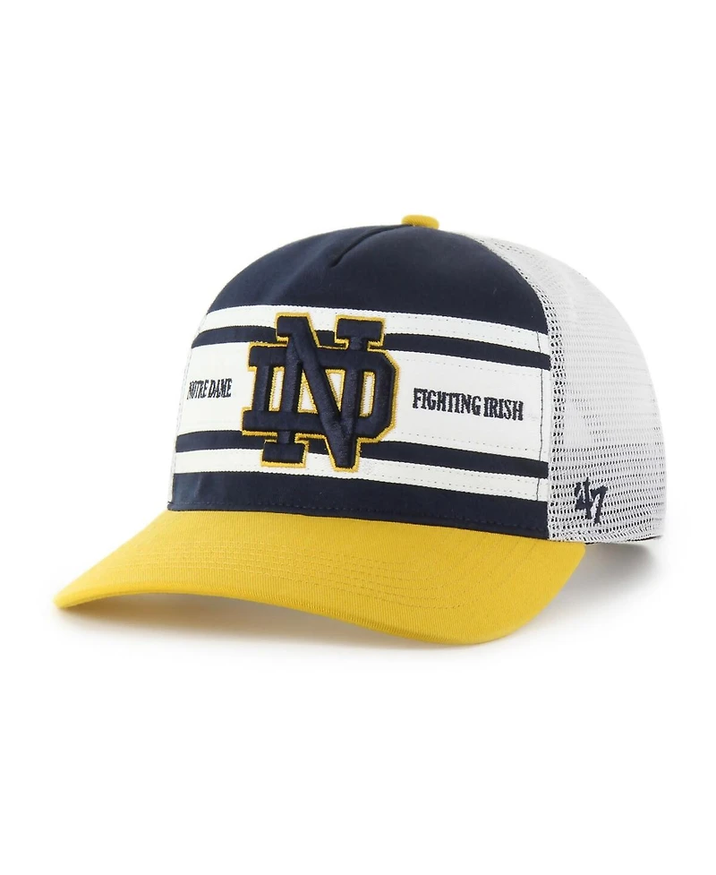 '47 Brand Big Boys and Girls Navy/Gold Notre Dame Fighting Irish Super Stripe Hitch Adjustable Trucker Hat