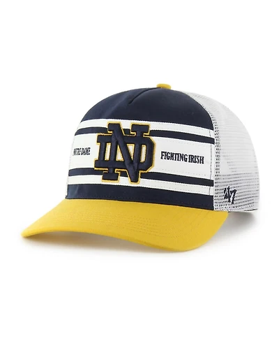 '47 Brand Big Boys and Girls Navy/Gold Notre Dame Fighting Irish Super Stripe Hitch Adjustable Trucker Hat