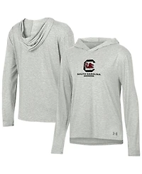 Under Armour Women's Heather Gray South Carolina Gamecocks Tri-Blend Breezy Long Sleeve Hoodie T-Shirt