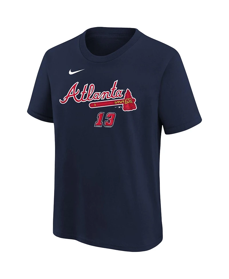 Nike Preschool Ronald Acuna Jr. Navy Atlanta Braves 2025 Mlb Speedway Classic Name Number T-Shirt