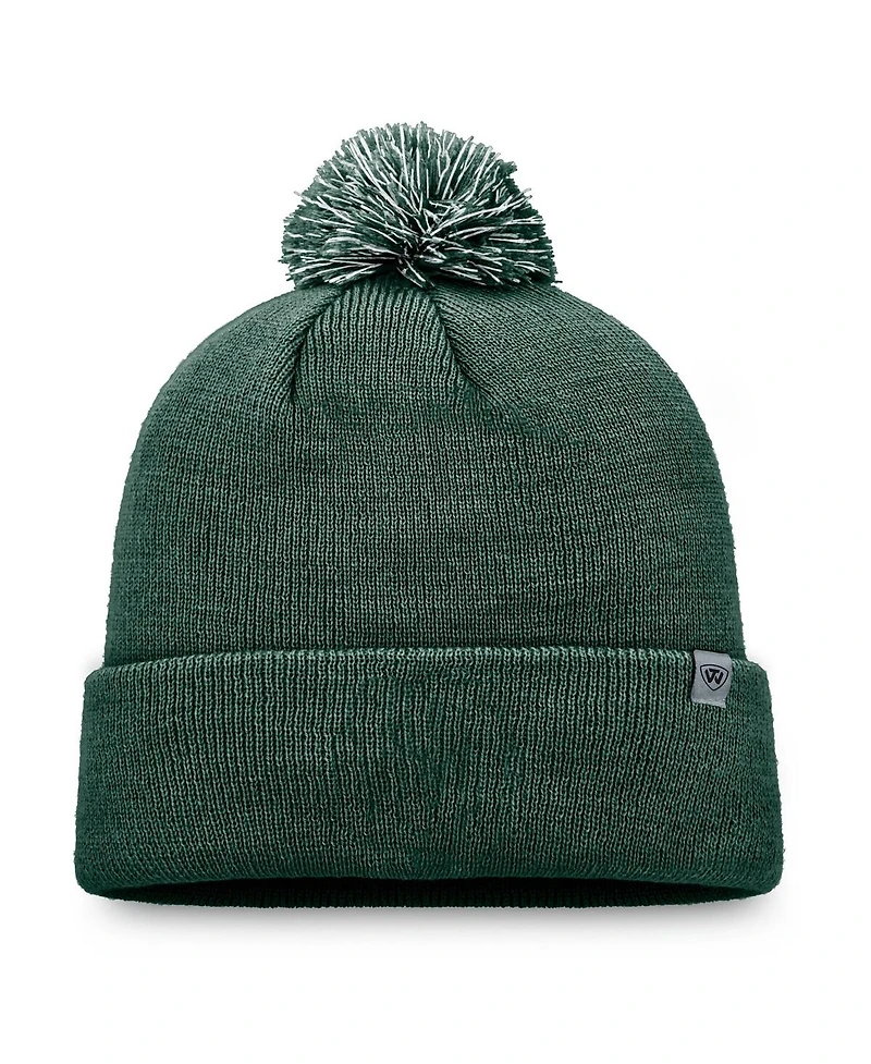 Top of the World Men's Green Michigan State Spartans Team Logo Cuffed Knit with Pom Hat