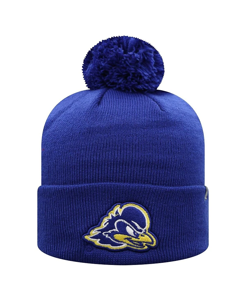 Top of the World Men's Royal Delaware Fightin' Blue Hens Tow Cuffed Knit with Pom Hat