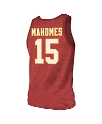Majestic Threads Men's Patrick Mahomes Red Kansas City Chiefs Tri-Blend Player Name Number Tank Top