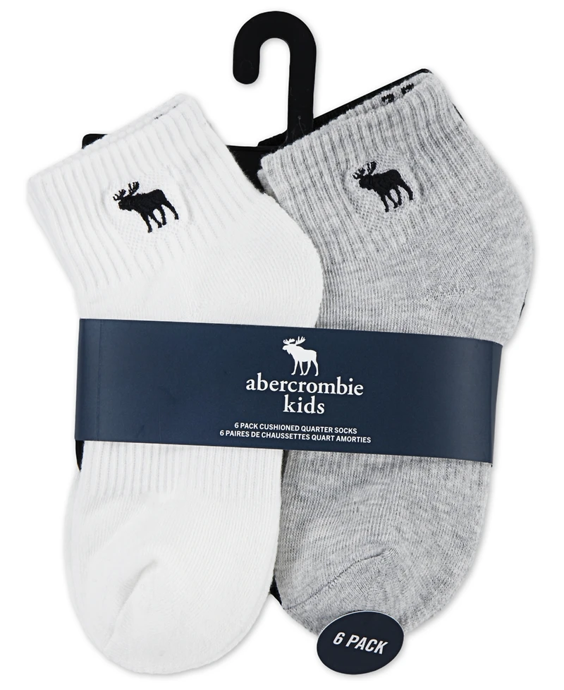 abercrombie kids 6-Pack Neutral Ankle Socks
