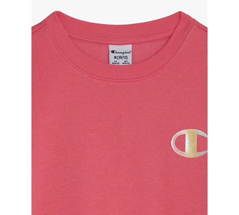 Champion Big Girls Pullover Crewneck Sweatshirt