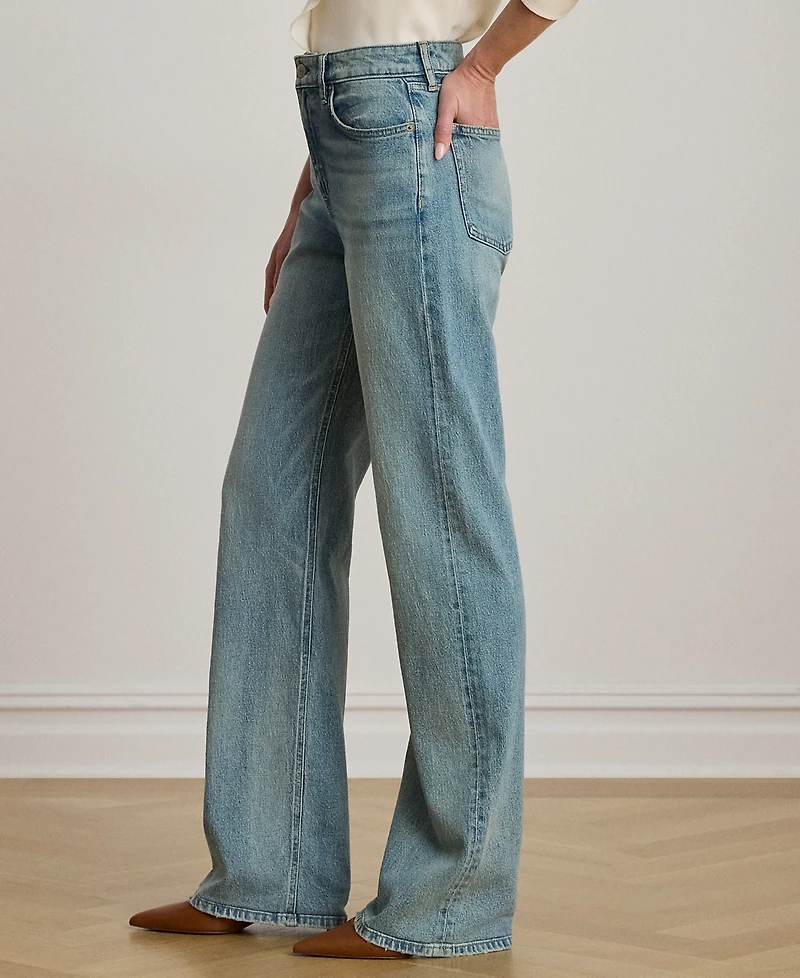 Lauren Ralph Petite High-Rise Wide-Leg Jeans
