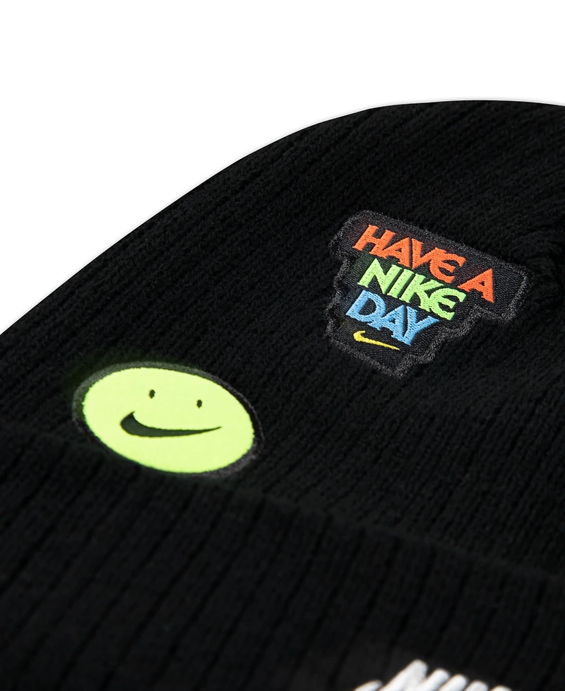 Nike Big Kids 2-Piece Patch Peak Beanie and Gloves Set