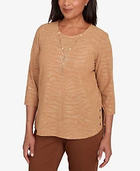 Alfred Dunner Petite Shimmer Jacquard Top