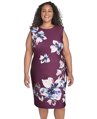 Calvin Klein Plus Printed Scuba Sheath Dress