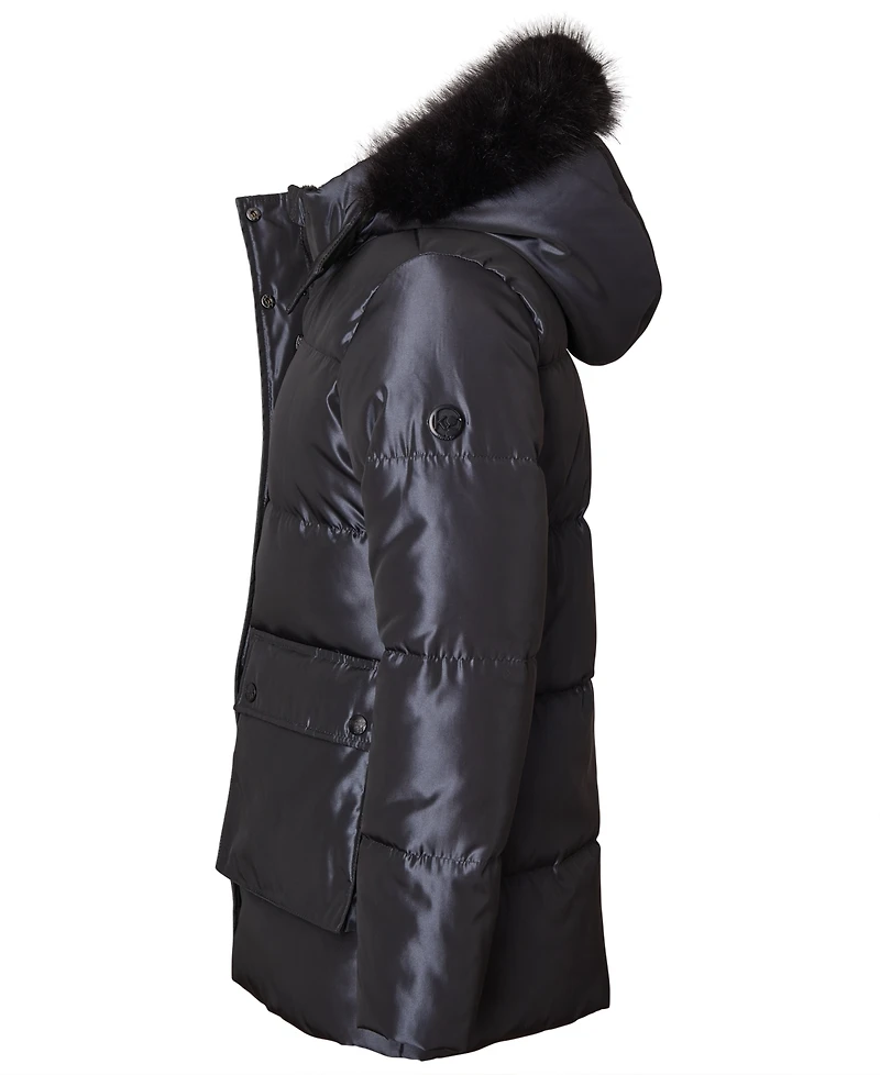 Kensie Girl Big Girls Iridescent Hooded Puffer Jacket